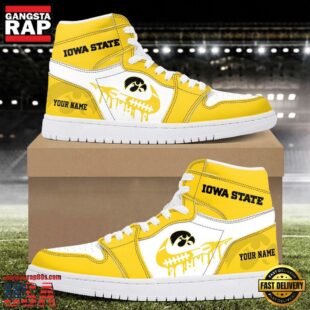 NCAA lowa State Cyclones Grunge Style Custom Air Jordan 1 Shoes