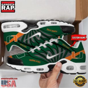 NCAA Miami Hurricanes Sport Football Logo Custom Air Max Plus Shoes