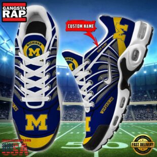 NCAA Michigan Wolverines Sport Football Logo Custom Air Max Plus Shoes