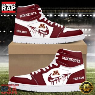 NCAA Minnesota Golden Gophers Grunge Style Custom Air Jordan 1 Shoes