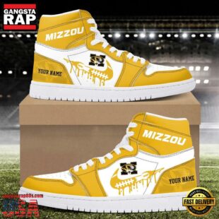 NCAA Missouri Tigers Grunge Style Custom Air Jordan 1 Shoes