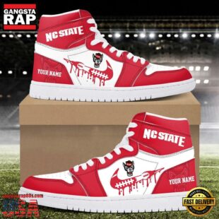 NCAA NC State Wolfpack Grunge Style Custom Air Jordan 1 Shoes