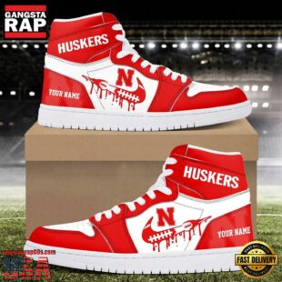 NCAA Nebraska Cornhuskers Grunge Style Custom Air Jordan 1 Shoes