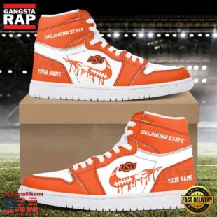 NCAA Oklahoma State Cowboys Grunge Style Custom Air Jordan 1 Shoes