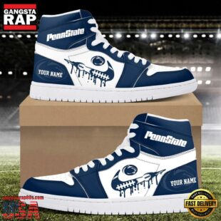 NCAA Penn State Nittany Lions Grunge Style Custom Air Jordan 1 Shoes