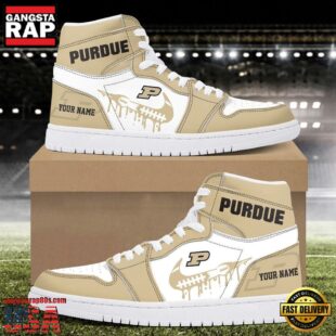 NCAA Purdue Boilermakers Grunge Style Custom Air Jordan 1 Shoes