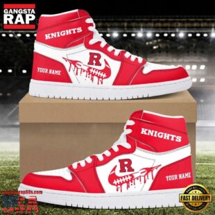 NCAA Rutgers Scarlet Knights Grunge Style Custom Air Jordan 1 Shoes