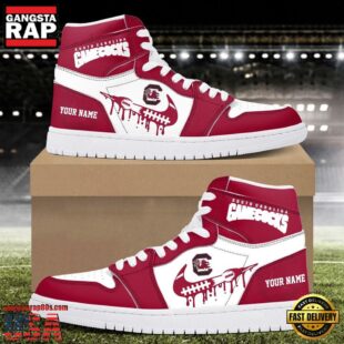 NCAA South Carolina Gamecocks Grunge Style Custom Air Jordan 1 Shoes