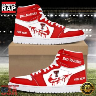 NCAA Texas Tech Red Raiders Grunge Style Custom Air Jordan 1 Shoes