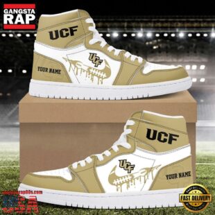 NCAA UCF Knights Grunge Style Custom Air Jordan 1 Shoes