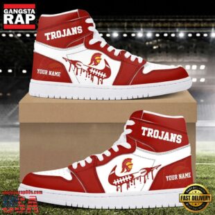 NCAA USC Trojans Grunge Style Custom Air Jordan 1 Shoes