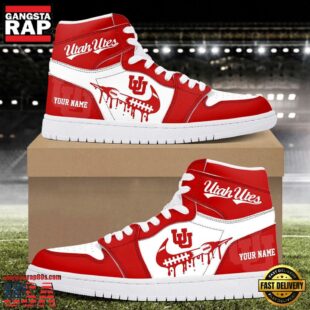 NCAA Utah Utes Grunge Style Custom Air Jordan 1 Shoes