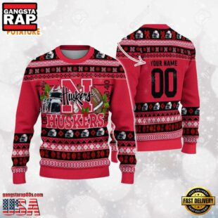 Nebraska Cornhuskers Logo Football NCAA Ugly Christmas Sweater