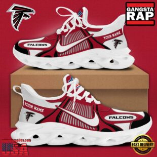 NFL Atlanta Falcons Blue White Stripes Logo Custom Clunky Max Soul Shoes