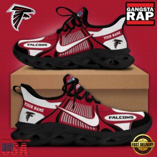 NFL Atlanta Falcons Blue White Stripes Logo Custom Clunky Max Soul Shoes