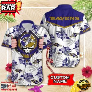 NFL Baltimore Ravens Grateful Dead Personalized Unisex Hawaiian Shirt