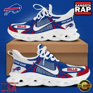 NFL Buffalo Bills Blue White Stripes Logo Custom Clunky Max Soul Shoes