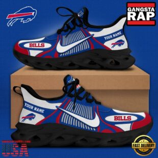 NFL Buffalo Bills Blue White Stripes Logo Custom Clunky Max Soul Shoes