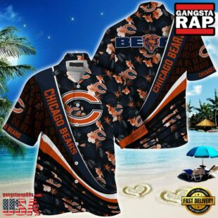 NFL Chicago Bears Summer Hawaii Shirt With Tropical Flower Pattern