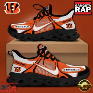 NFL Cincinnati Bengals Blue White Stripes Logo Custom Clunky Max Soul Shoes