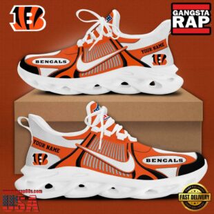 NFL Cincinnati Bengals Blue White Stripes Logo Custom Clunky Max Soul Shoes