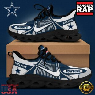 NFL Dallas Cowboys Blue White Stripes Logo Custom Clunky Max Soul Shoes