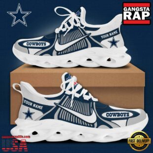 NFL Dallas Cowboys Blue White Stripes Logo Custom Clunky Max Soul Shoes