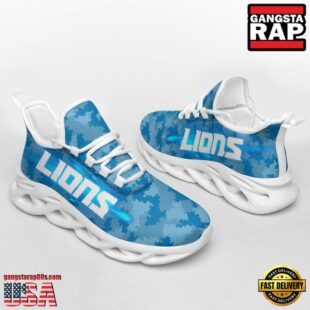 NFL Detroit Lions Knitted Camouflage Sport Team Max Soul Shoes