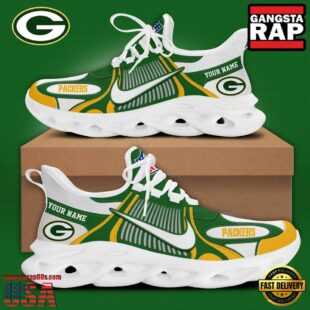 NFL Green Bay Packers Blue White Stripes Logo Custom Clunky Max Soul Shoes