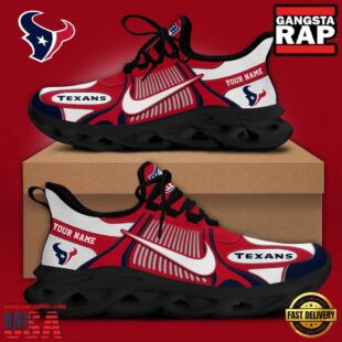 NFL Houston Texans Blue White Stripes Logo Custom Clunky Max Soul Shoes