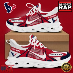 NFL Houston Texans Blue White Stripes Logo Custom Clunky Max Soul Shoes