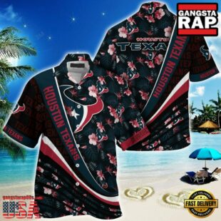 NFL Houston Texans Summer Hawaii Shirt With Tropical Flower Pattern