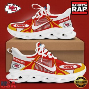 NFL Kansas City Chiefs Blue White Stripes Logo Custom Clunky Max Soul Shoes