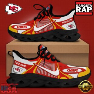 NFL Kansas City Chiefs Blue White Stripes Logo Custom Clunky Max Soul Shoes