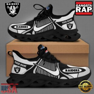 NFL Las Vegas Raiders Blue White Stripes Logo Custom Clunky Max Soul Shoes