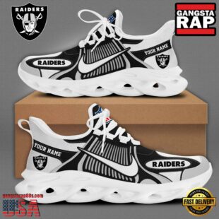 NFL Las Vegas Raiders Blue White Stripes Logo Custom Clunky Max Soul Shoes