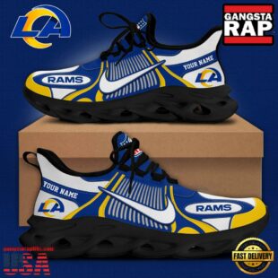 NFL Los Angeles Rams Blue White Stripes Logo Custom Clunky Max Soul Shoes