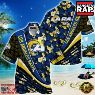 NFL Los Angeles Rams Summer Hawaii Shirt With Tropical Flower Pattern