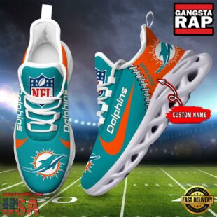 NFL Miami Dolphins Custom Name Max Soul Shoes Gift For Fans