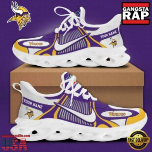 NFL Minnesota Vikings Blue White Stripes Logo Custom Clunky Max Soul Shoes