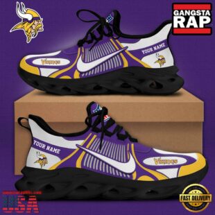 NFL Minnesota Vikings Blue White Stripes Logo Custom Clunky Max Soul Shoes