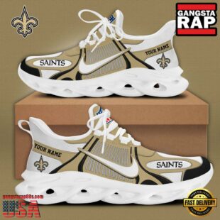 NFL New Orleans Saints Blue White Stripes Logo Custom Clunky Max Soul Shoes