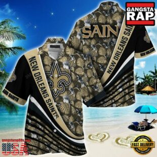 NFL New Orleans Saints Summer Hawaii Shirt With Tropical Flower Pattern