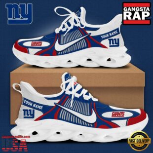 NFL New York Giants Blue White Stripes Logo Custom Clunky Max Soul Shoes