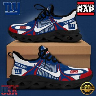 NFL New York Giants Blue White Stripes Logo Custom Clunky Max Soul Shoes