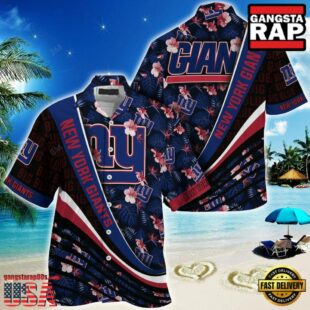 NFL New York Giants Summer Hawaii Shirt With Tropical Flower Pattern