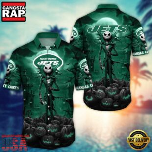 NFL New York Jets Halloween Jack Hawaiian Shirt