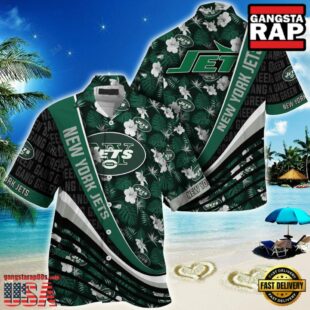 NFL New York Jets Summer Hawaii Shirt With Tropical Flower Pattern