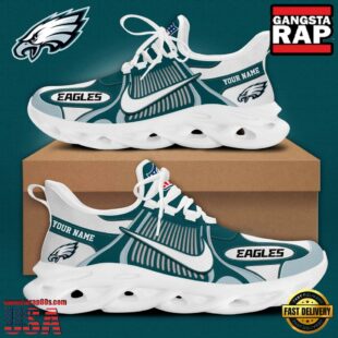 NFL Philadelphia Eagles Blue White Stripes Logo Custom Clunky Max Soul Shoes