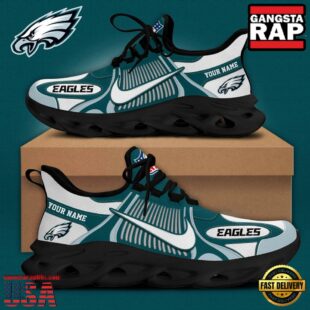 NFL Philadelphia Eagles Blue White Stripes Logo Custom Clunky Max Soul Shoes